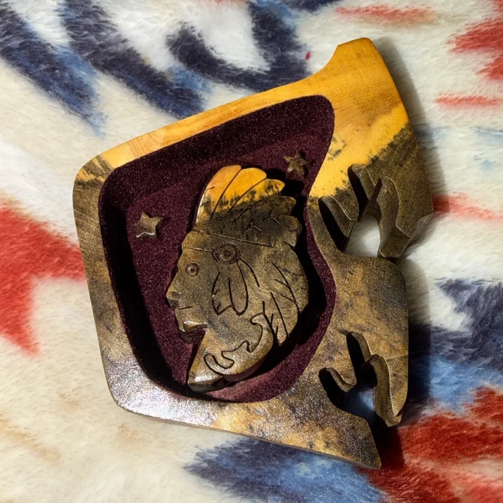 South Western Cowboy table art work puzzle box - Picture 7 of 12